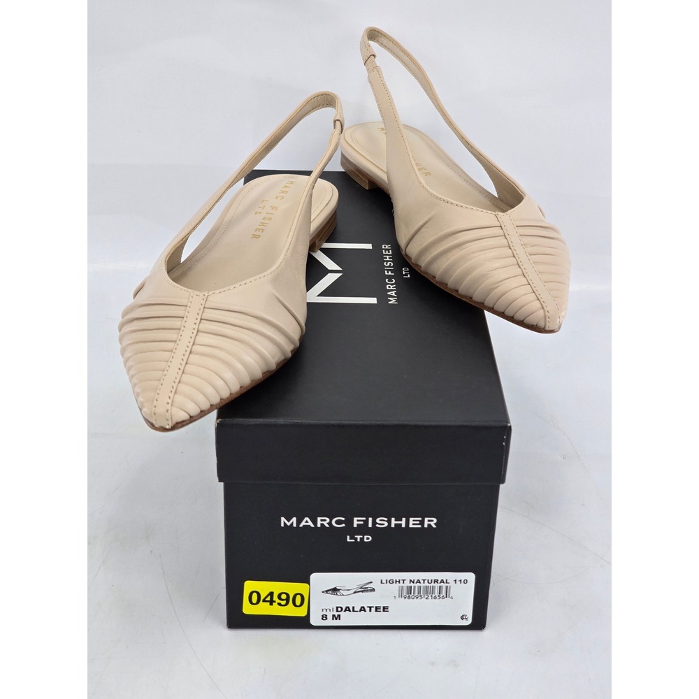 Marc Fisher Dalatee Slingback Flats Womens 8M Light Natural Leather - NEW